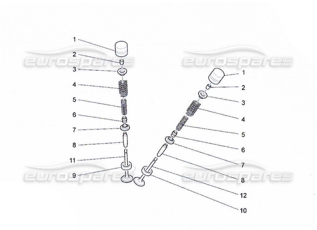 maserati qtp. (2010) 4.2 valves part diagram