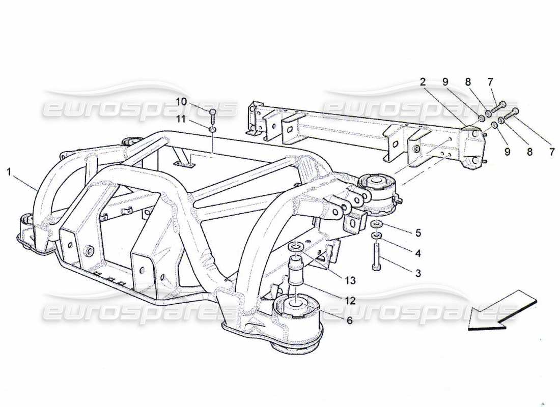 maserati qtp. (2010) 4.7 rear chassis part diagram