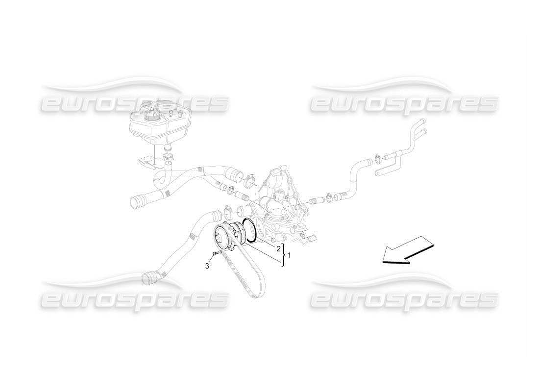 maserati qtp. (2007) 4.2 auto cooling system: water pump part diagram