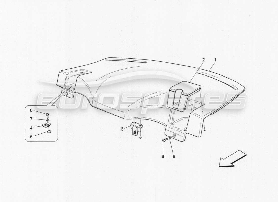 maserati granturismo special edition rear parcel shelf part diagram