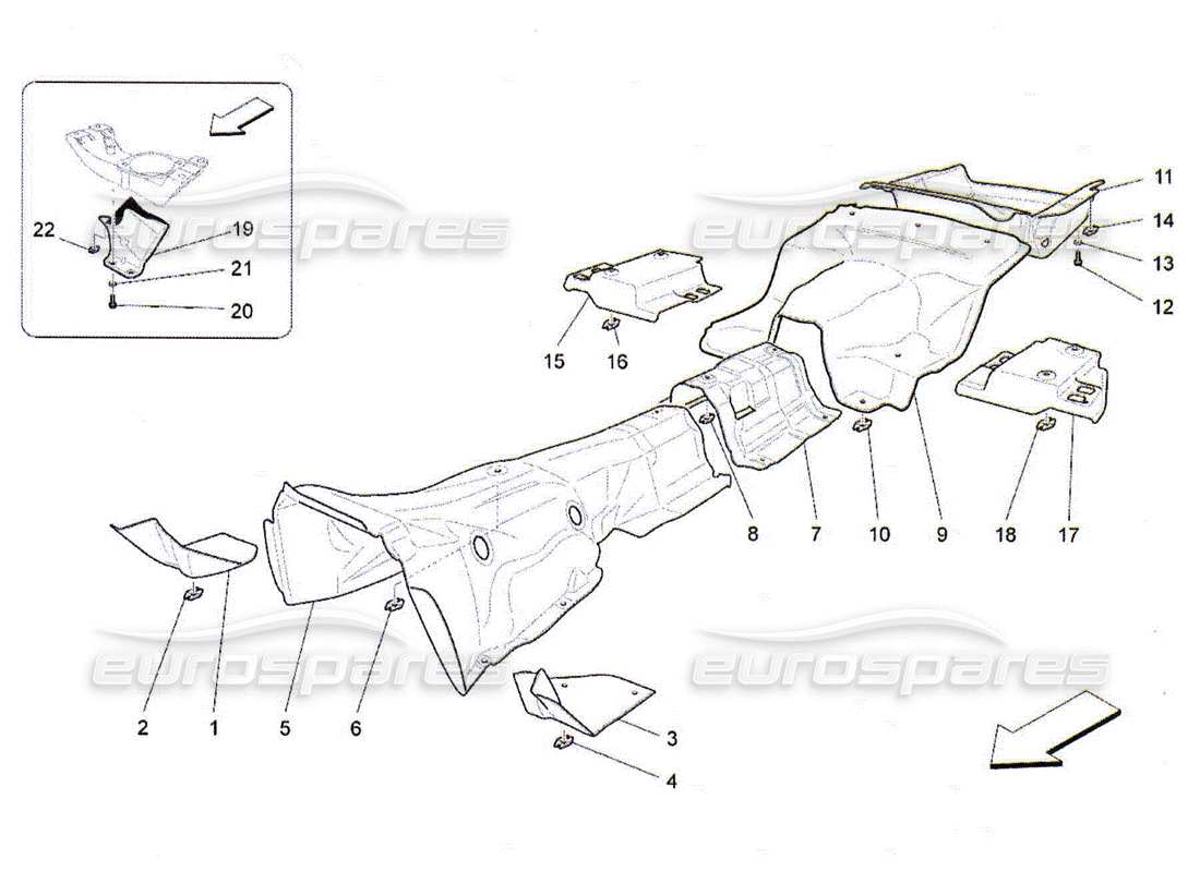 maserati qtp. (2010) 4.2 thermal insulating panels inside the vehicle part diagram