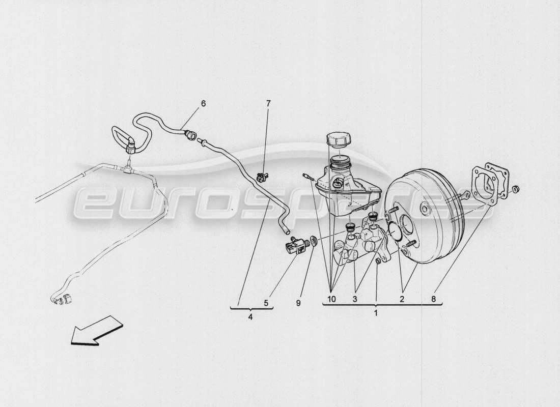 maserati qtp. v8 3.8 530bhp auto 2015 brake servo system part diagram