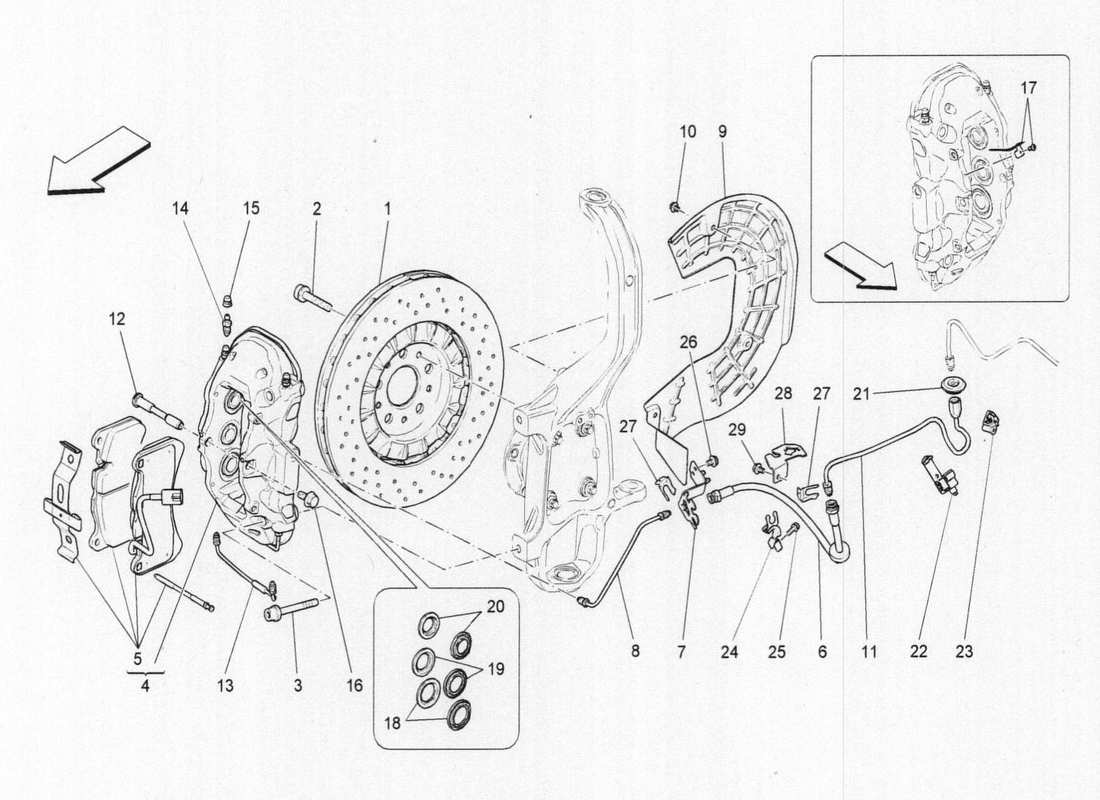 maserati qtp. v6 3.0 bt 410bhp 2015 braking devices on front wheels part diagram