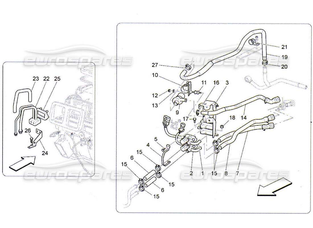 maserati qtp. (2010) 4.2 a c unit: engine compartment devices part diagram