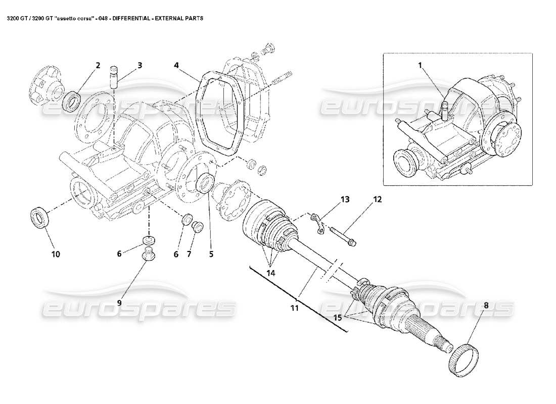 maserati 3200 gt/gta/assetto corsa differential: external parts part diagram