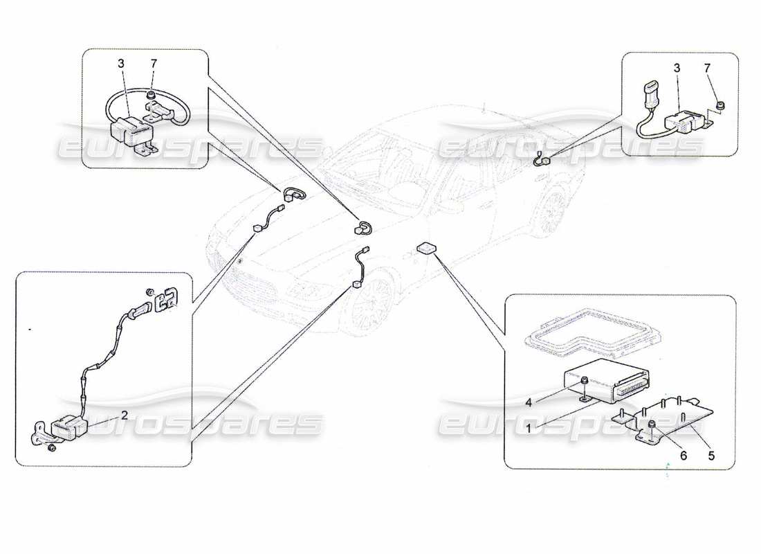 maserati qtp. (2010) 4.7 electronic control (suspension) part diagram