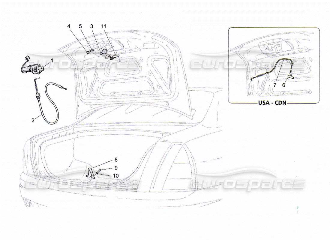 maserati qtp. (2010) 4.2 rear lid opening control part diagram