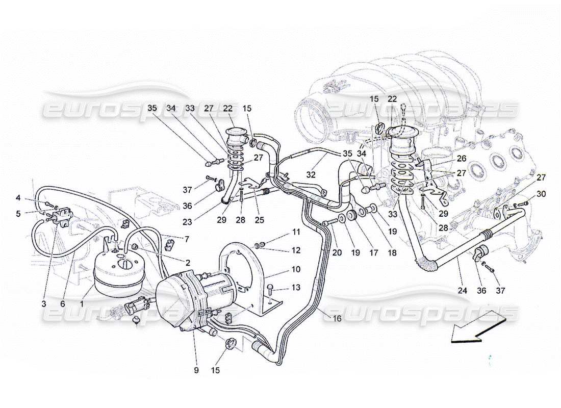 maserati qtp. (2010) 4.2 additional air system part diagram