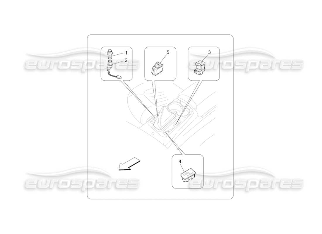 maserati grancabrio (2010) 4.7 centre console devices part diagram