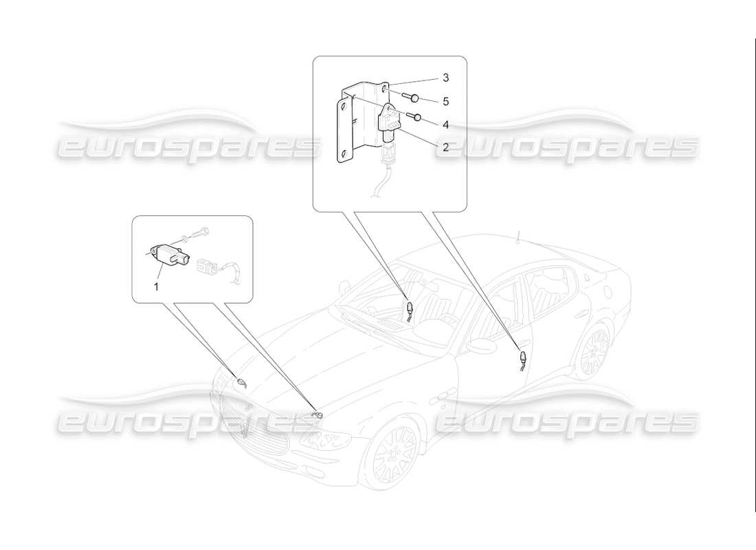 maserati qtp. (2006) 4.2 f1 crash sensors part diagram