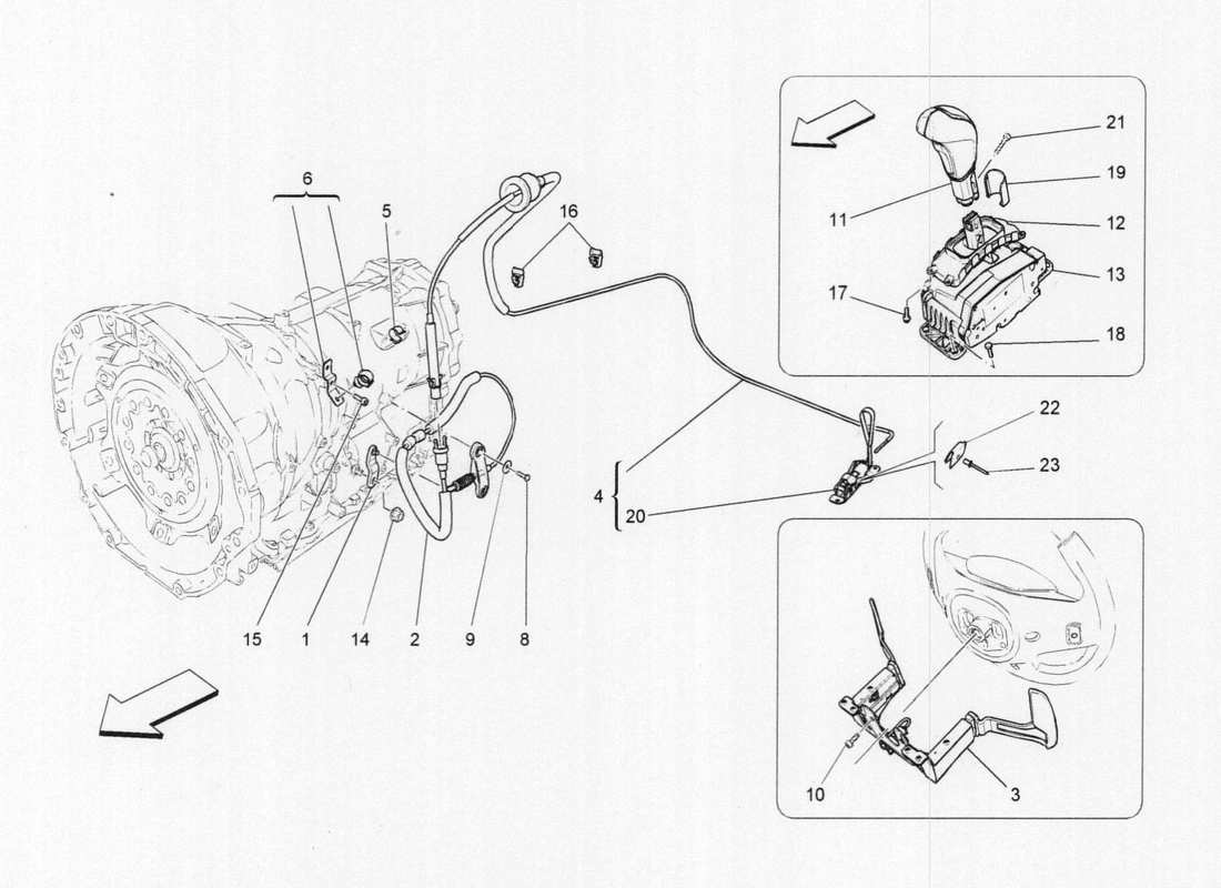 maserati qtp. v6 3.0 bt 410bhp 2015 driver controls for automatic gearbox part diagram