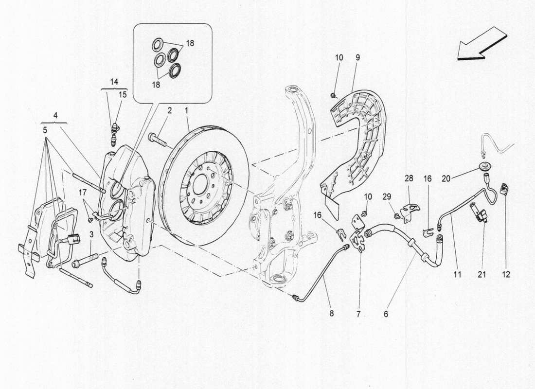 maserati qtp. v6 3.0 bt 410bhp 2015 braking devices on front wheels part diagram