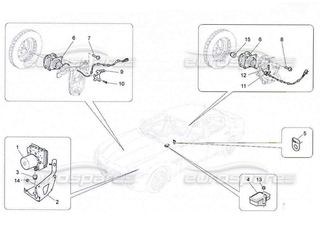 maserati qtp. (2010) 4.2 braking control systems part diagram