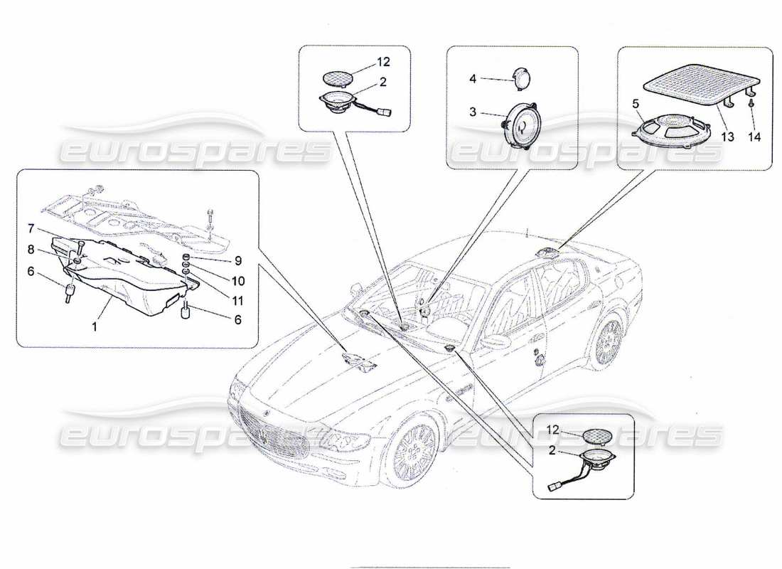 maserati qtp. (2010) 4.7 sound diffusion system part diagram