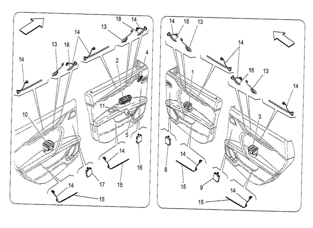 maserati qtp. v8 3.8 530bhp 2014 door devices part diagram