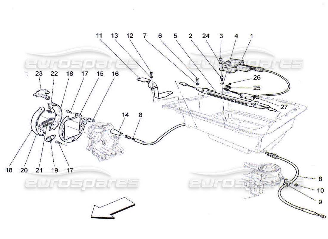 maserati qtp. (2010) 4.2 handbrake part diagram