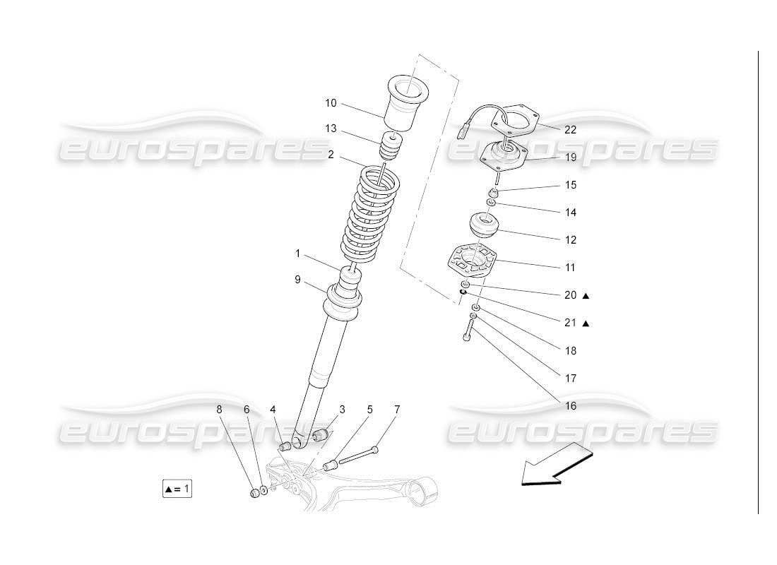 maserati qtp. (2007) 4.2 auto front shock absorber devices part diagram