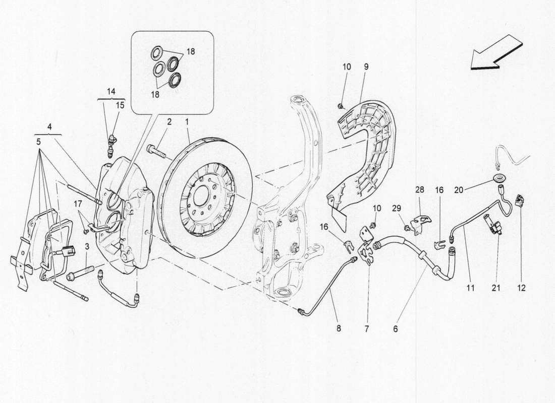 maserati qtp. v6 3.0 bt 410bhp 2015 braking devices on front wheels part diagram