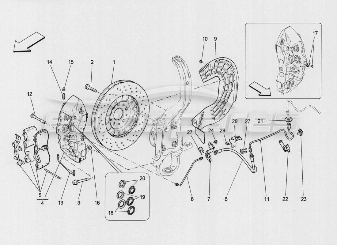 maserati qtp. v8 3.8 530bhp auto 2015 braking devices on front wheels part diagram