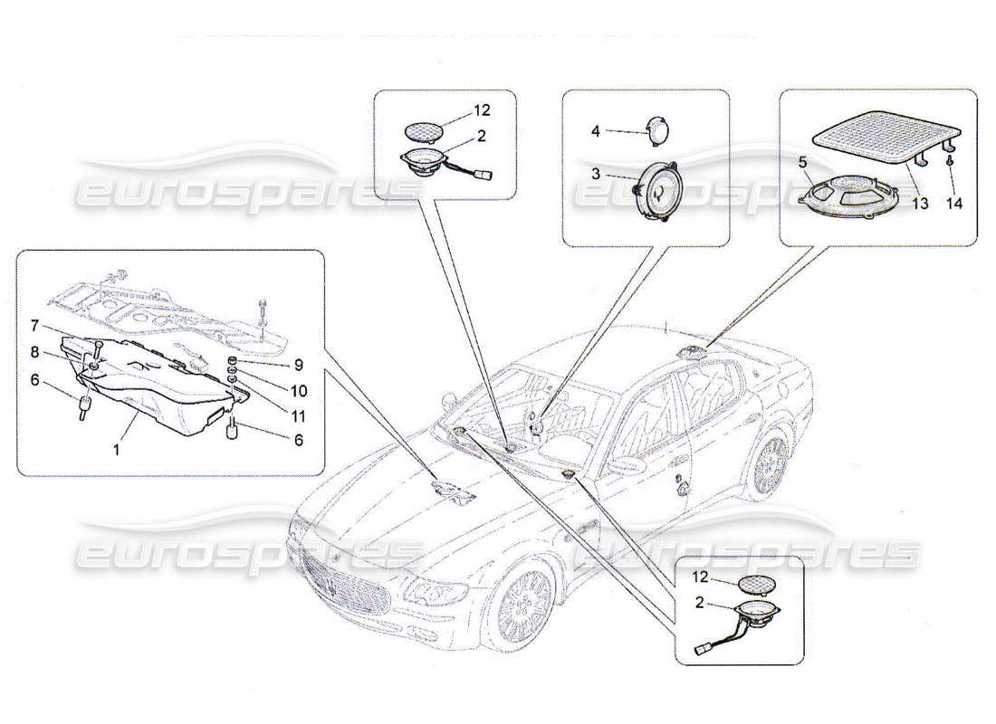 maserati qtp. (2010) 4.2 sound diffusion system part diagram