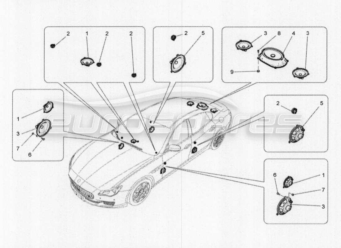 maserati qtp. v8 3.8 530bhp 2014 auto sound diffusion system part diagram