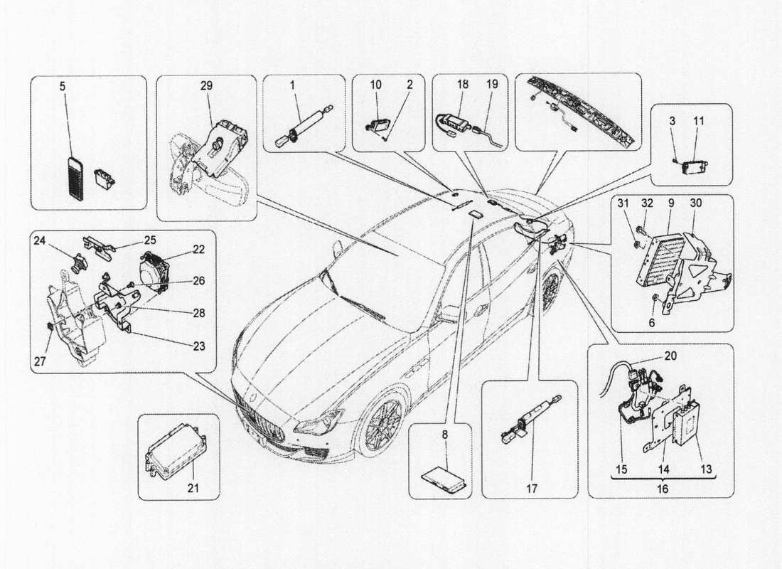 maserati qtp. v6 3.0 bt 410bhp 2wd 2017 it system part diagram