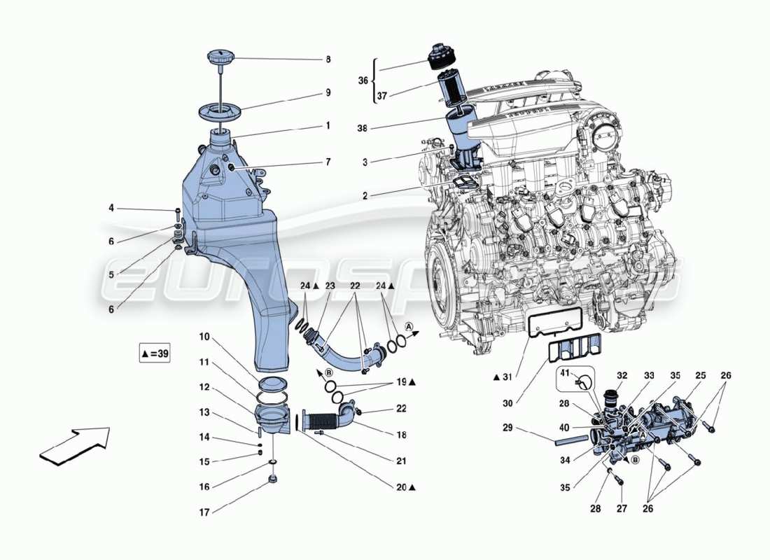 ferrari 488 challenge lubrication system part diagram