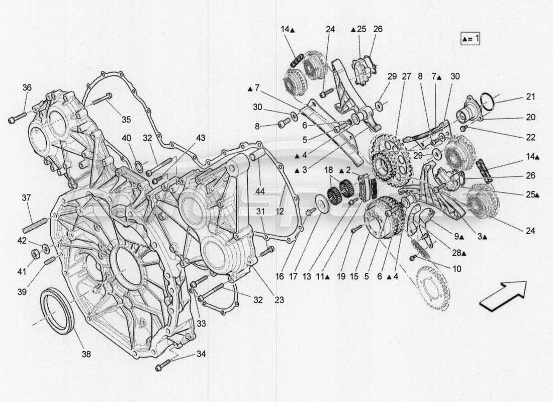 maserati qtp. v8 3.8 530bhp 2014 auto timing part diagram