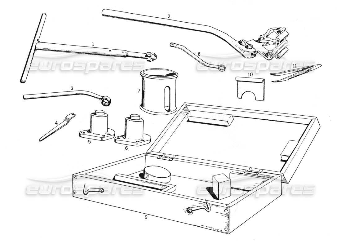 ferrari 250 gte (1957) engine tools part diagram