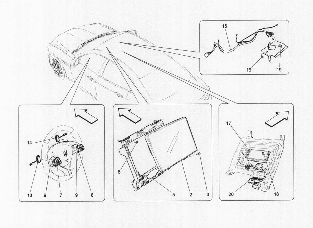 maserati qtp. v6 3.0 bt 410bhp 2wd 2017 it system part diagram