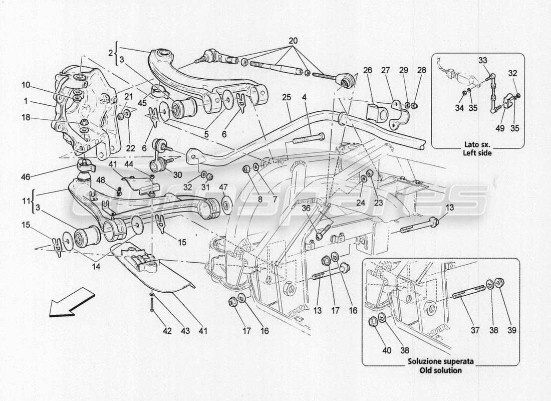 maserati granturismo special edition rear suspension part diagram