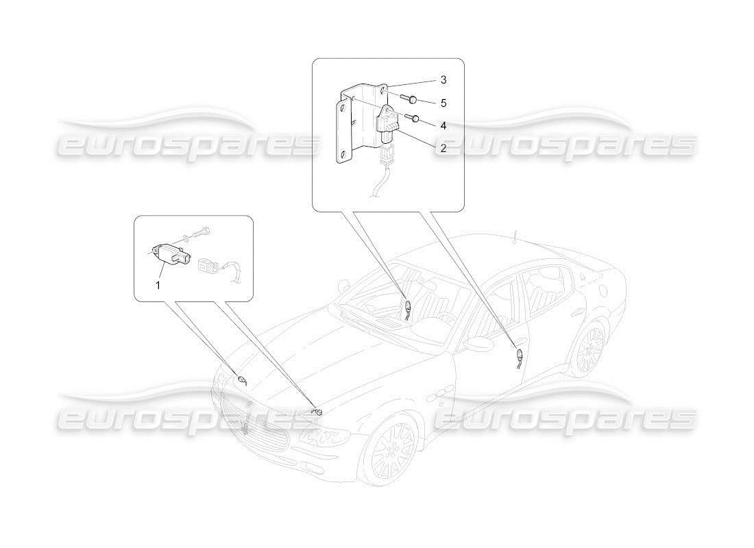 maserati qtp. (2011) 4.2 auto crash sensors part diagram