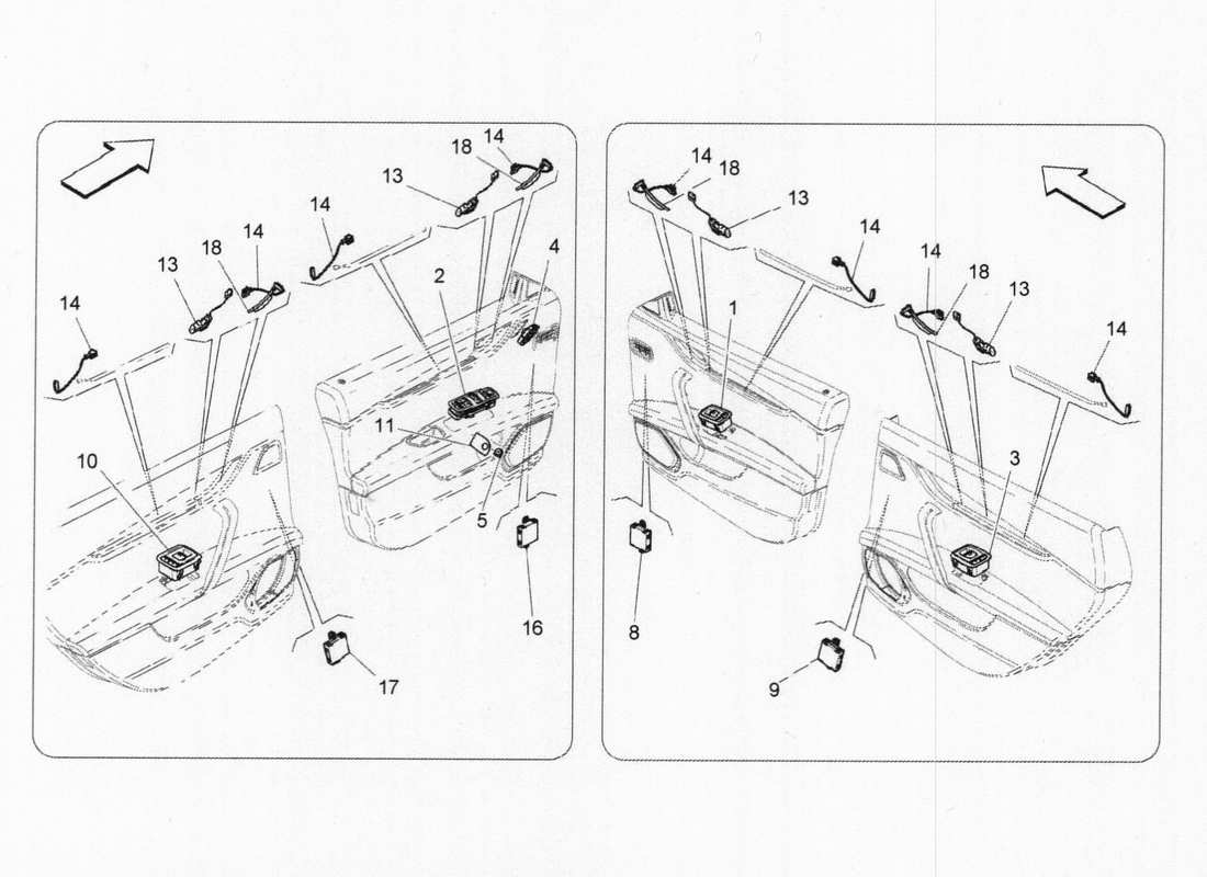 maserati qtp. v6 3.0 bt 410bhp 2015 door devices part diagram