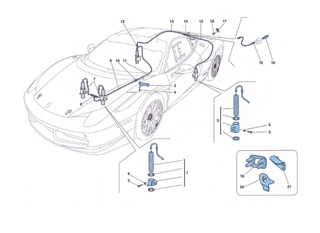 ferrari 458 challenge impianto sollevamento vettura part diagram