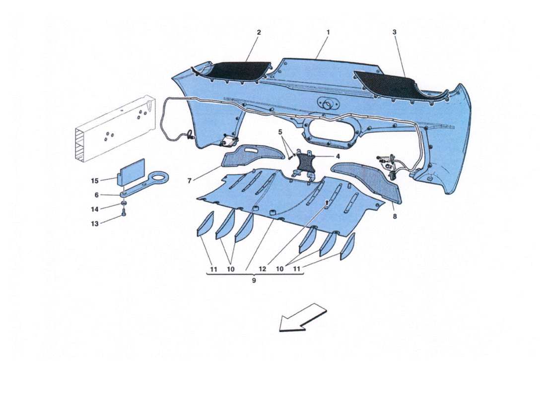 ferrari 458 challenge paraurti posteriore part diagram