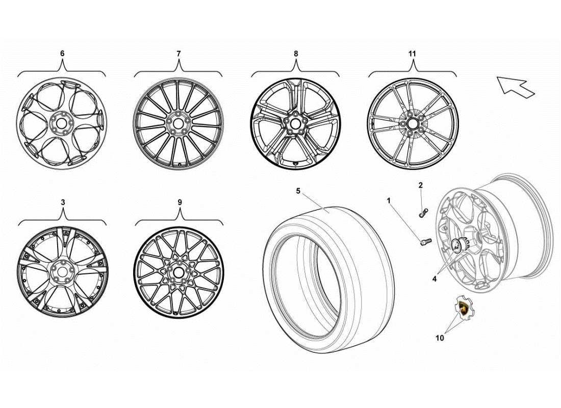 lamborghini gallardo sts ii sc rear tyre part diagram