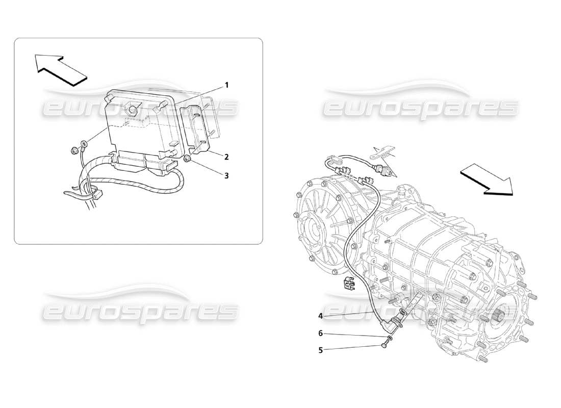 maserati qtp. (2003) 4.2 electronic controls (gearbox) part diagram