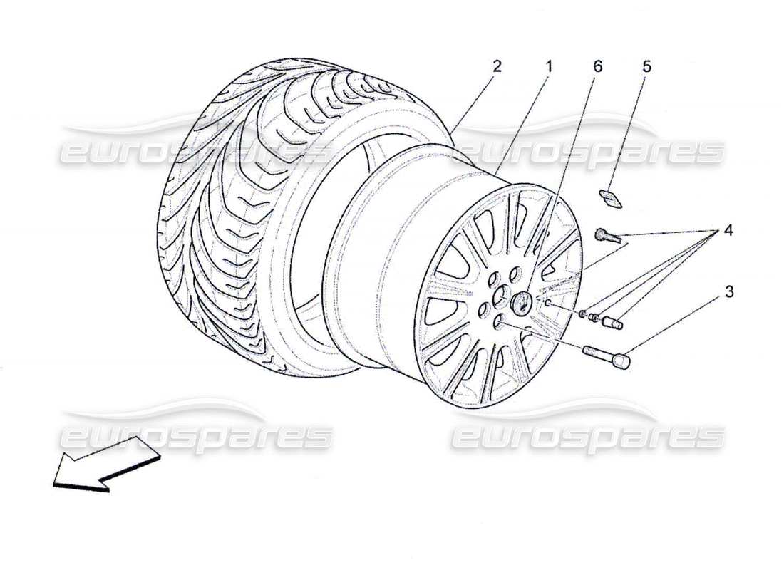 maserati qtp. (2010) 4.7 wheels and tyres part diagram