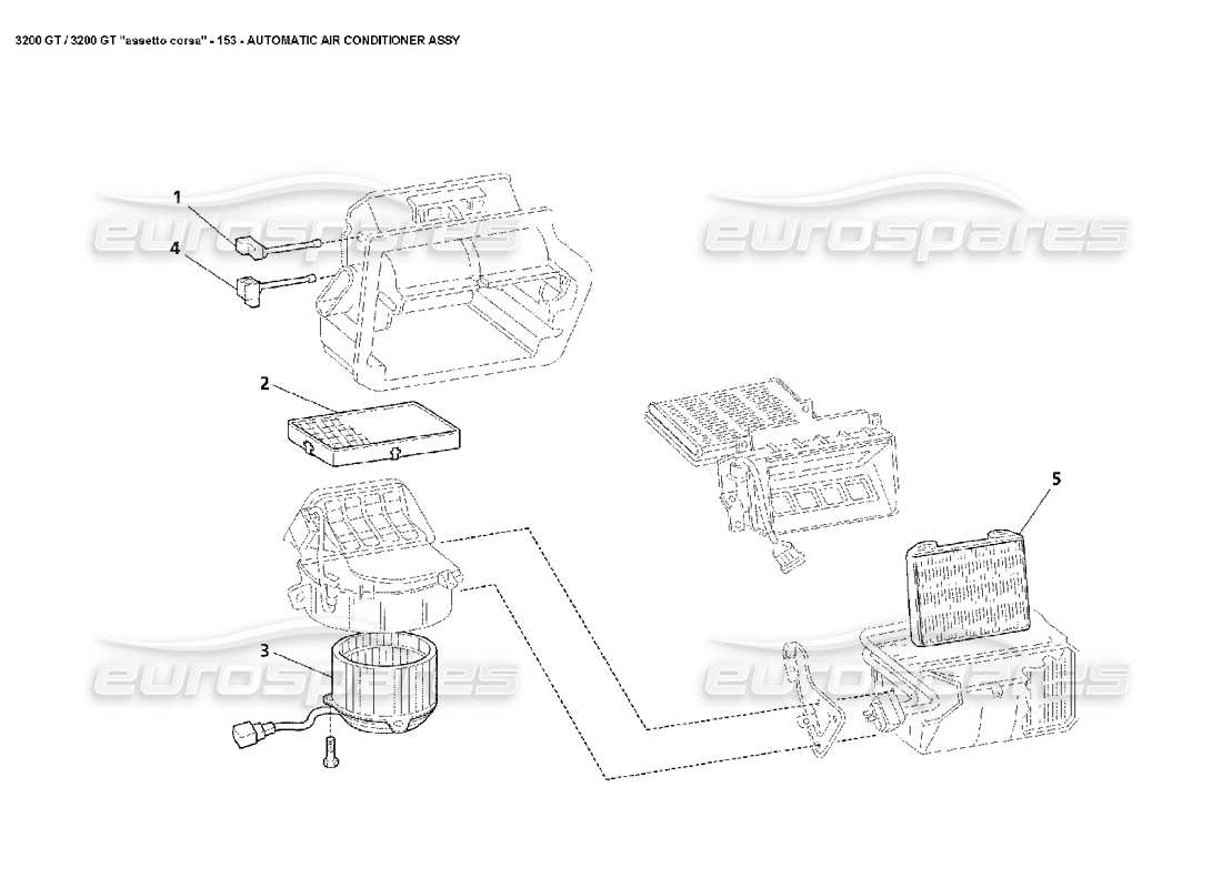 maserati 3200 gt/gta/assetto corsa air conditioner assy: 2 part diagram