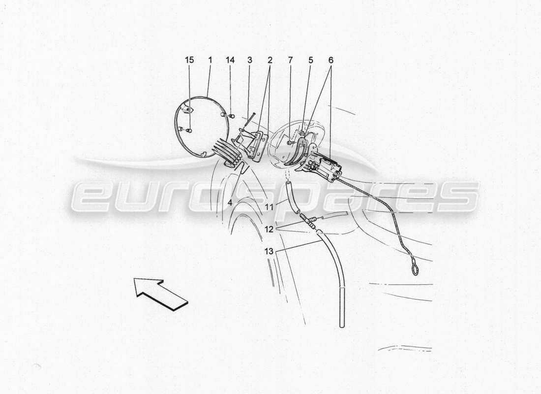 maserati granturismo special edition fuel tank door and controls part diagram