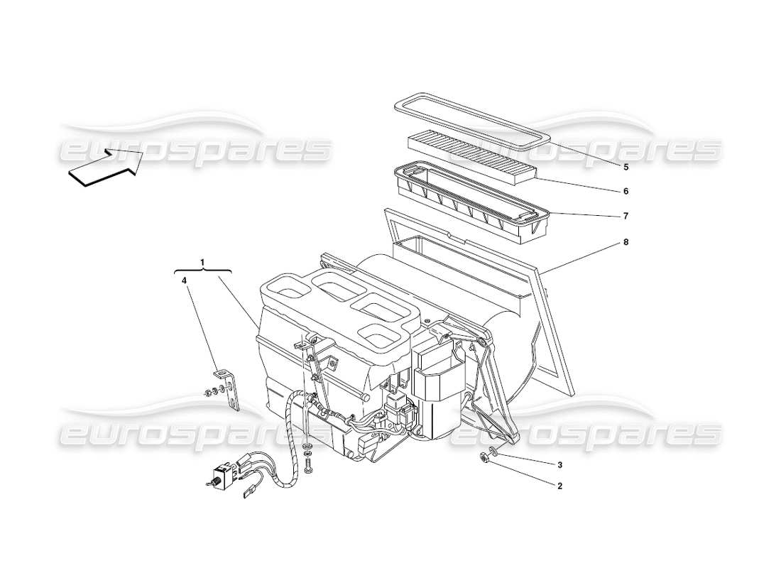 ferrari 430 challenge (2006) ventilation part diagram