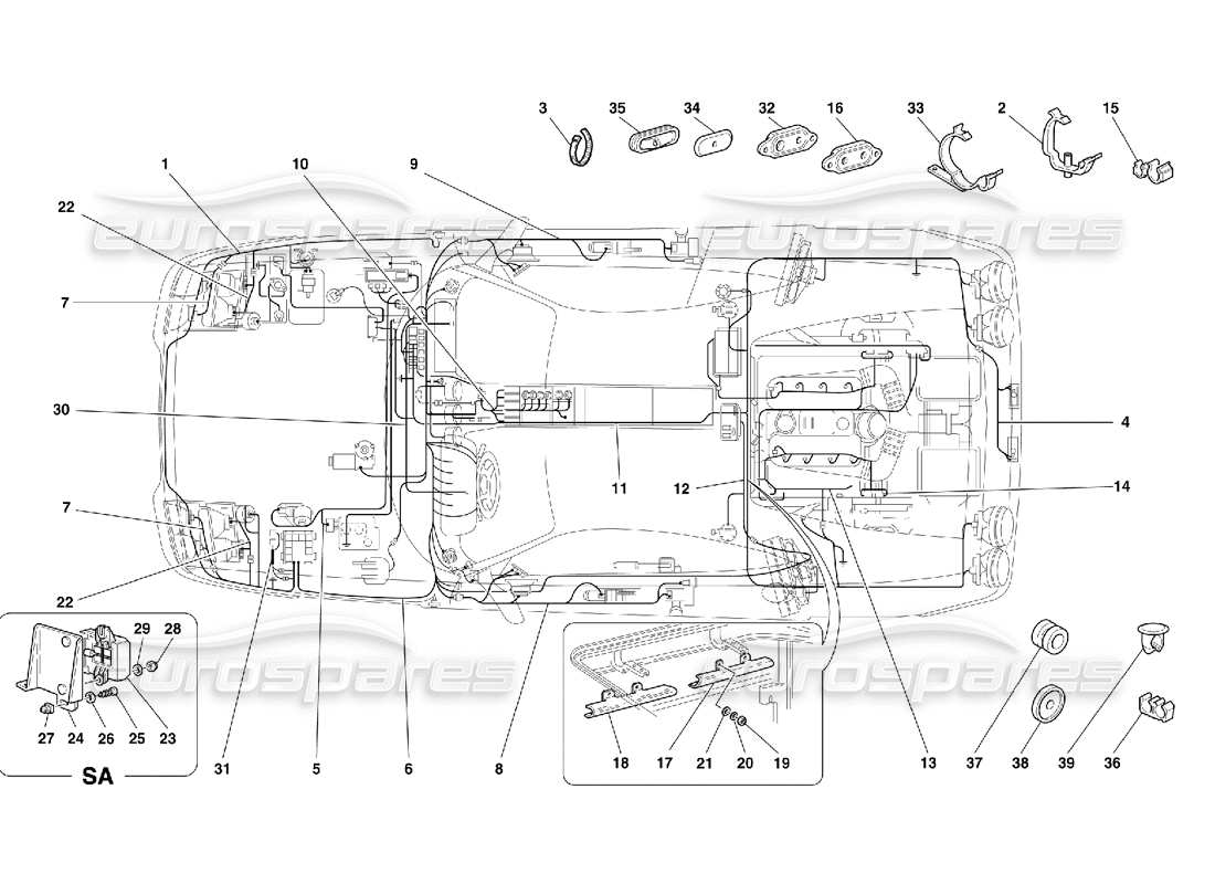 ferrari 355 (5.2 motronic) electrical system part diagram