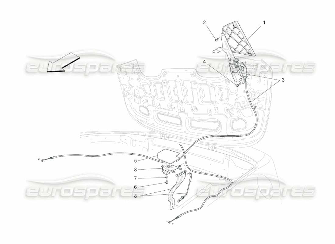 maserati grancabrio (2010) 4.7 electrical capote: flaps part diagram