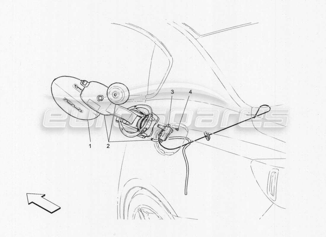 maserati qtp. v8 3.8 530bhp auto 2015 fuel tank door and controls part diagram