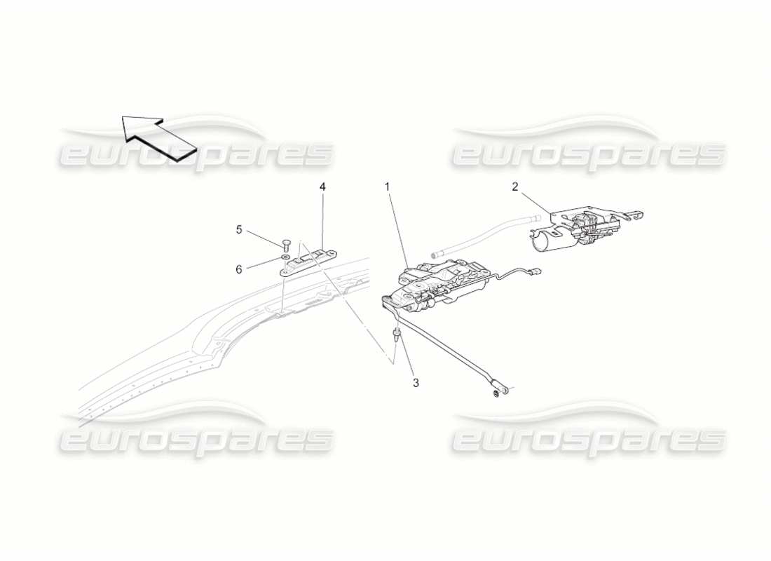 maserati grancabrio (2010) 4.7 electrical capote: closings and microswitches part diagram