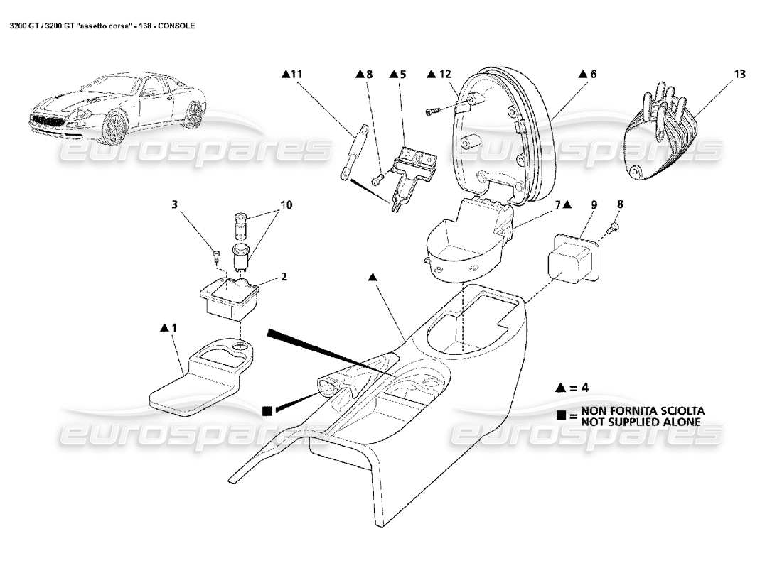 maserati 3200 gt/gta/assetto corsa console part diagram