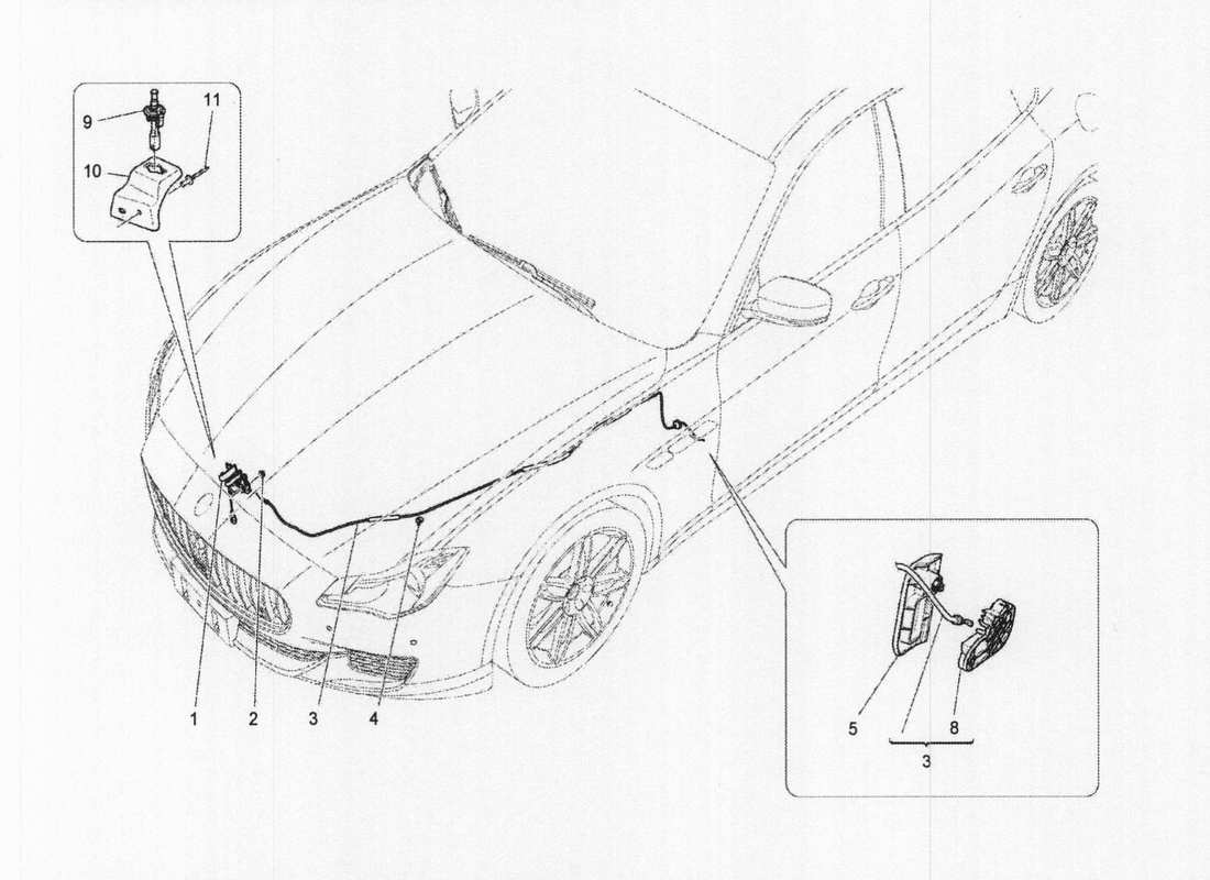 maserati qtp. v6 3.0 bt 410bhp 2wd 2017 front lid opening button part diagram