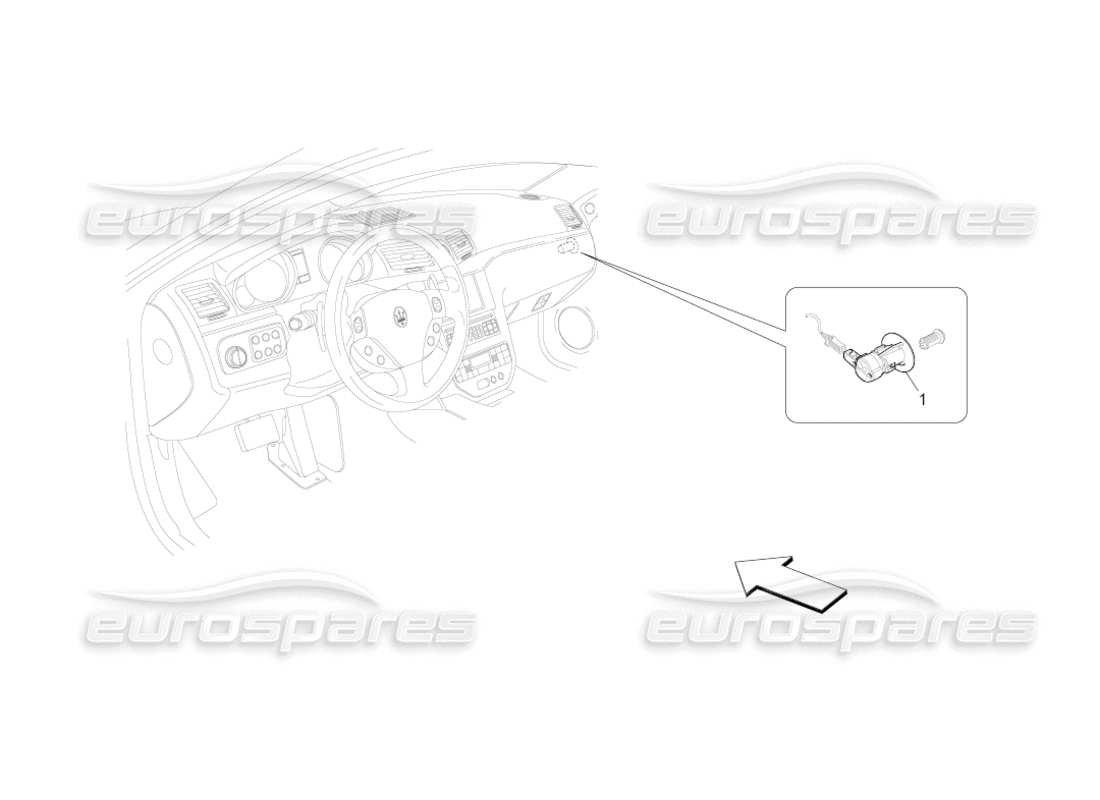 maserati grancabrio (2010) 4.7 passenger's airbag-deactivation part diagram