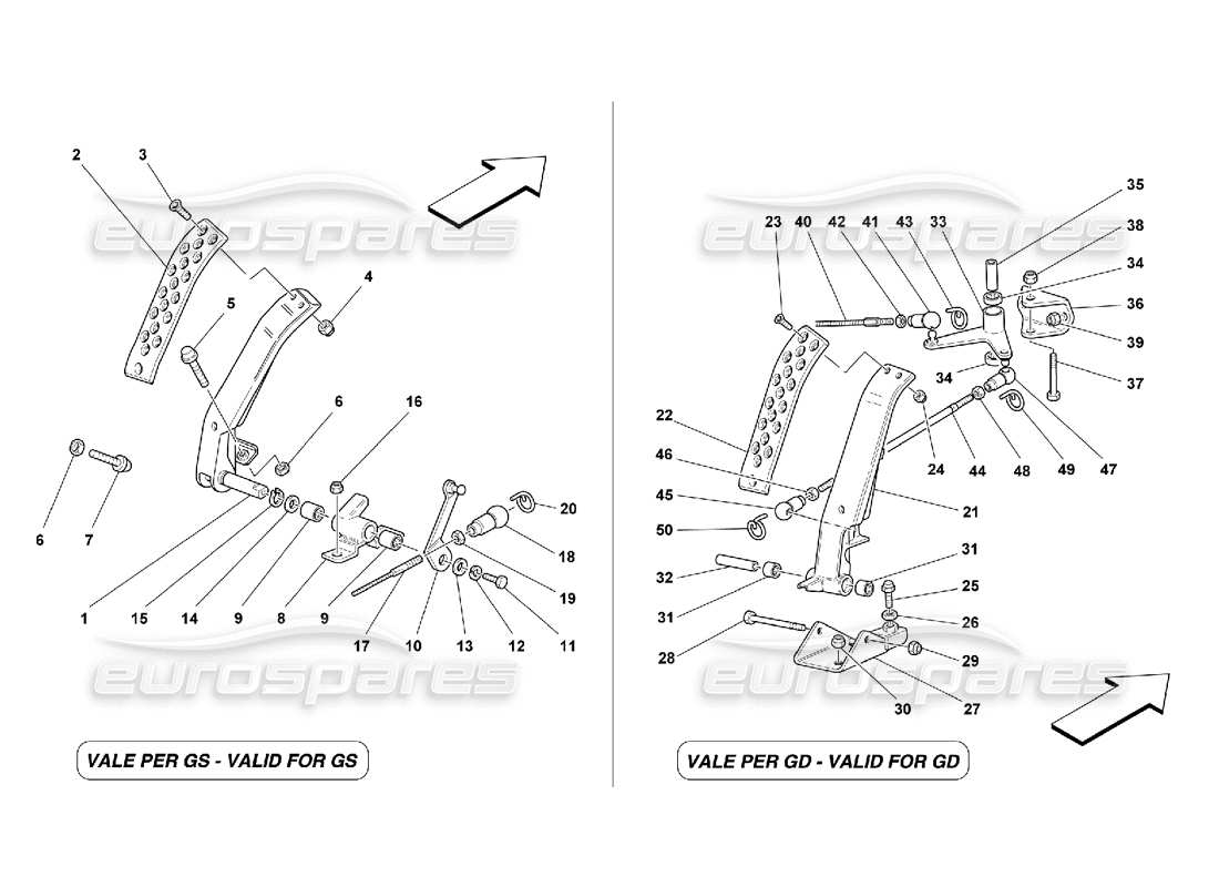 ferrari 355 (5.2 motronic) accelerator pedal part diagram