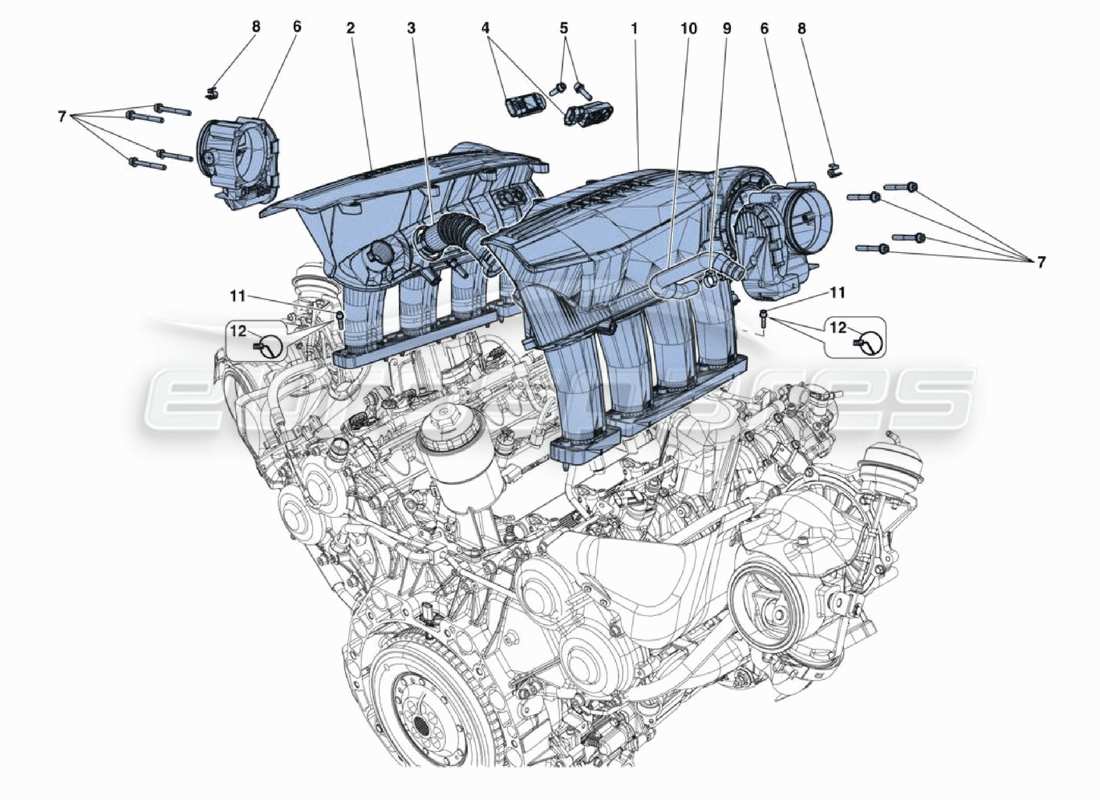 ferrari 488 challenge inlet manifold part diagram